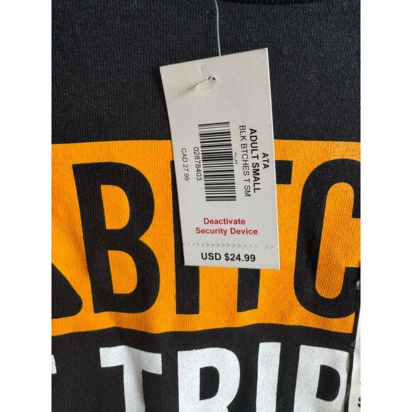 Spencers Mens Black Graphic Tee NWT Small 100% Cotton Funny T Shirt - Picture 3 of 5